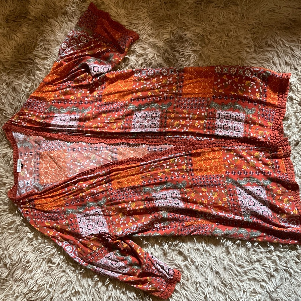 Wild Moss Bohemian Patchwork Duster for women XL